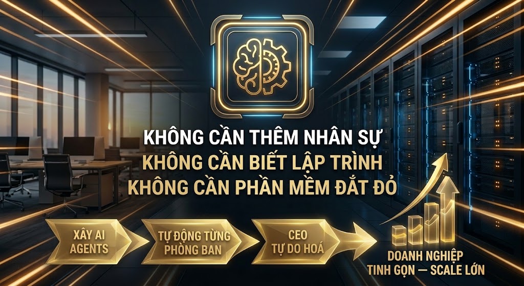 AI Business System — Không cần thêm nhân sự, không cần biết lập trình, không cần phần mềm đắt đỏ